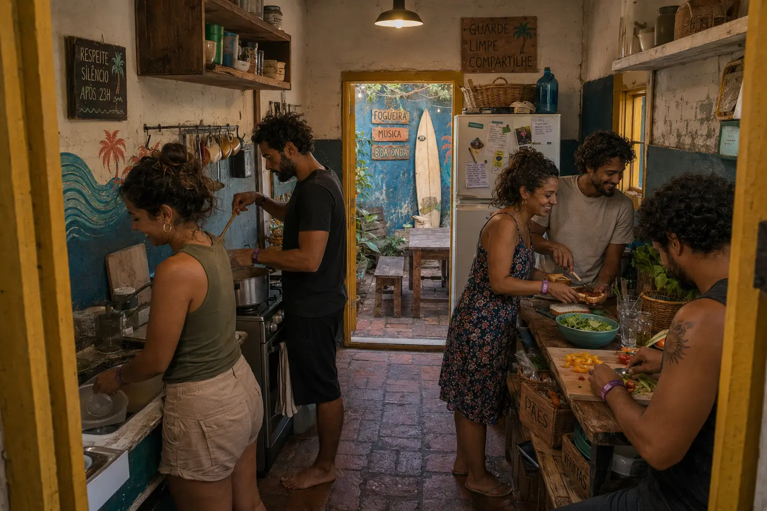 Cozinha compartilhada equipada